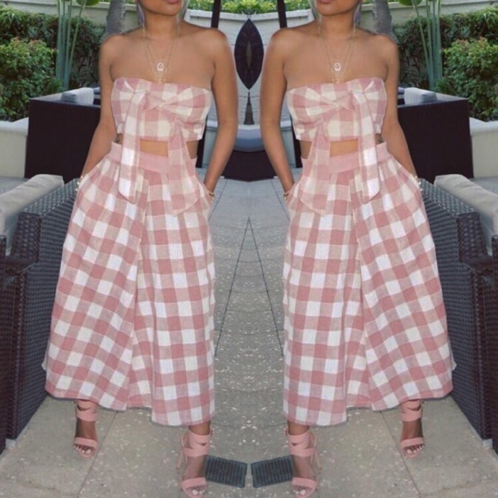 LAST 1 • Mauve Plaid Matching Set - Picture 2 of 5